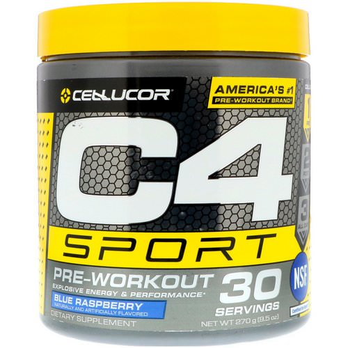 Cellucor, C4 Sport, Pre-Workout, Blue Raspberry, 9.5 oz (270 g) فوائد