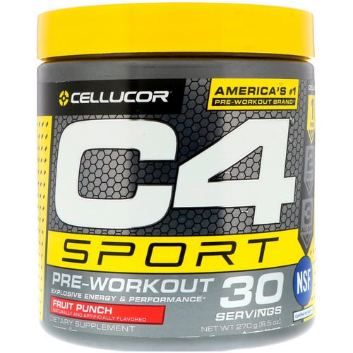 Cellucor, C4 Sport, Pre-Workout, Fruit Punch, 9.5 oz (270 g) فوائد