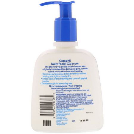 Cetaphil, Daily Facial Cleanser, 8 fl oz (237 ml):المنظفات, غسل ال,جه