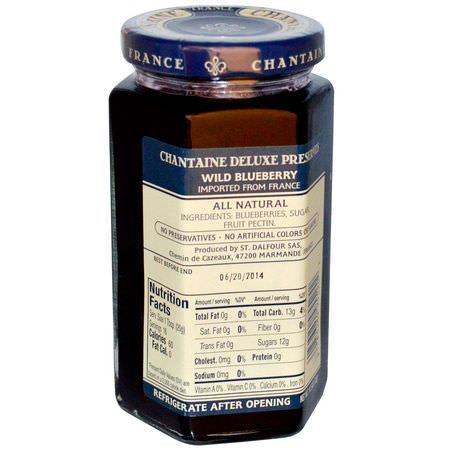 Chantaine, Deluxe Preserves, Wild Blueberry, 11.5 oz (325 g):فر,ق الفاكهة, الحفاظ عليها