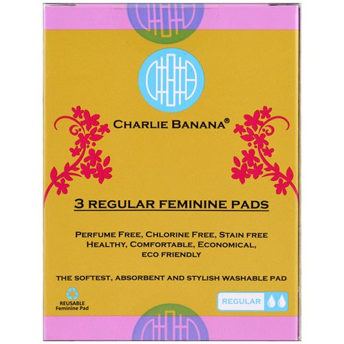 Charlie Banana, Regular Feminine Pads, Floralie, 3 Pads فوائد
