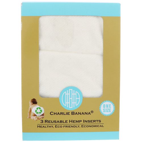 Charlie Banana, Reusable Hemp Inserts, One Size, 3 Inserts فوائد