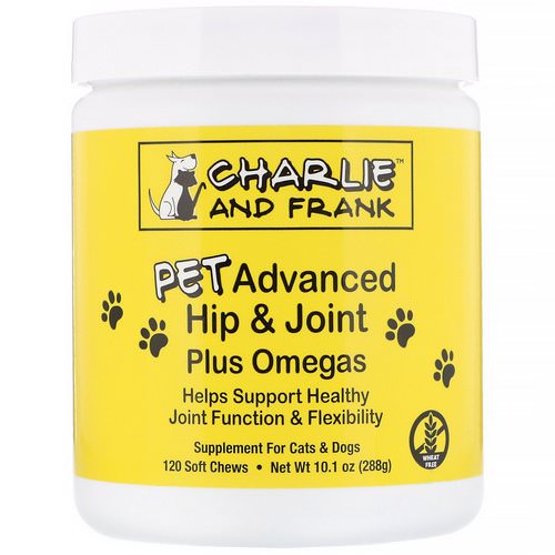 Charlie & Frank, PET Advanced Hip & Joint Plus Omegas, For Cats & Dogs, 120 Soft Chews فوائد