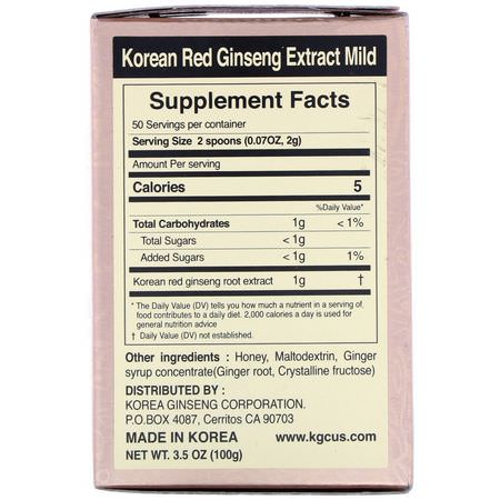 Cheong Kwan Jang, Korean Red Ginseng Extract Mild, 3.5 oz (100 g):الجينسنغ, المعالجة المثلية