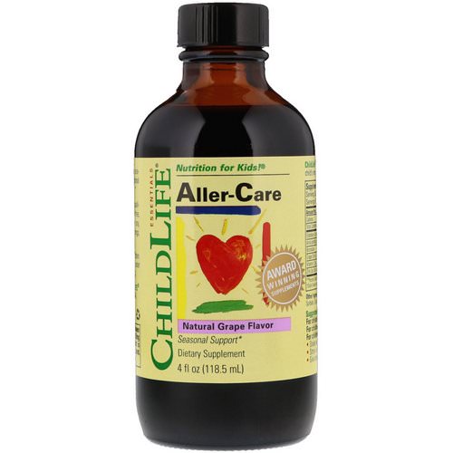 ChildLife, Essentials, Aller-Care, Natural Grape Flavor, 4 fl oz (118.5 ml) فوائد