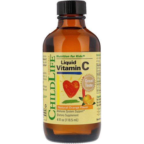 ChildLife, Essentials, Liquid Vitamin C, Natural Orange Flavor, 4 fl oz (118.5 mL) فوائد
