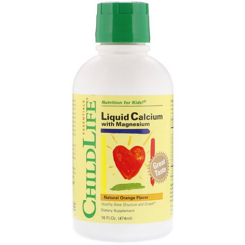 ChildLife, Liquid Calcium with Magnesium, Natural Orange Flavor, 16 fl oz (474 ml) فوائد
