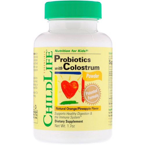 ChildLife, Probiotics with Colostrum Powder, Natural Orange/Pineapple Flavor, 1.7 oz فوائد