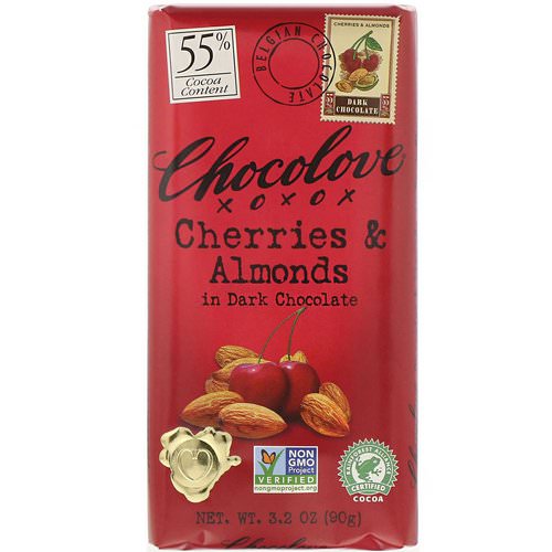 Chocolove, Cherries & Almonds in Dark Chocolate, 3.2 oz (90 g) فوائد