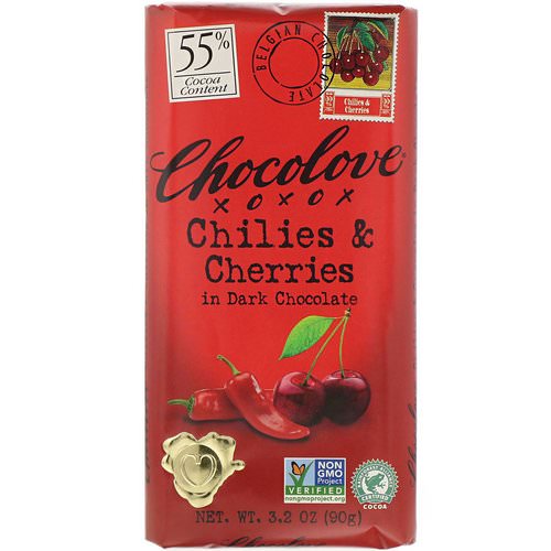 Chocolove, Chilies & Cherries in Dark Chocolate, 3.2 oz (90 g) فوائد