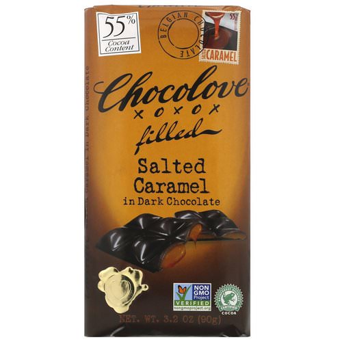 Chocolove, Chocolate Filled Salted Caramel in Dark Chocolate, 3.2 oz (90 g) فوائد