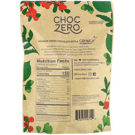 ChocZero Inc, Milk Chocolate, Hazelnuts, No Sugar Added, 6 Bars, 1 oz Each:حل,ى, ش,ك,لاتة