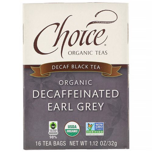 Choice Organic Teas, Organic Decaffeinated Earl Grey, Decaf Black Tea, 16 Tea Bags, 1.12 oz (32 g) فوائد