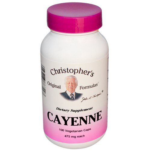 Christopher's Original Formulas, Cayenne, 475 mg, 100 Veggie Caps فوائد