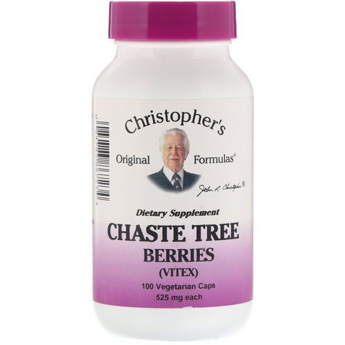 Christopher's Original Formulas, Chaste Tree Berries (Vitex), 525 mg, 100 Vegetarian Caps فوائد