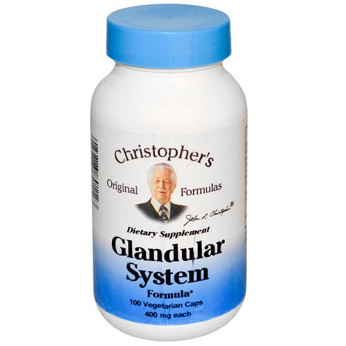 Christopher's Original Formulas, Glandular System Formula, 400 mg, 100 Veggie Caps فوائد