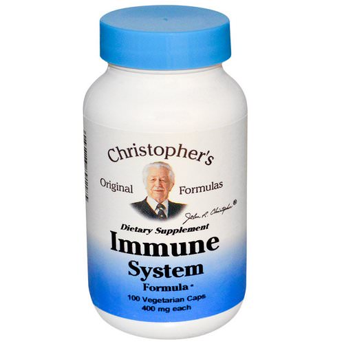 Christopher's Original Formulas, Immune System Formula, 400 mg, 100 Veggie Caps فوائد