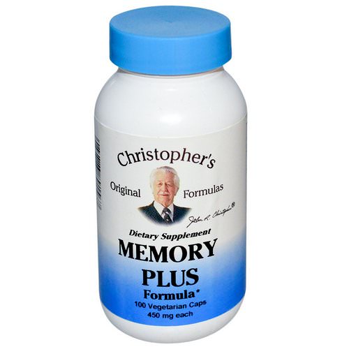 Christopher's Original Formulas, Memory Plus Formula, 450 mg, 100 Veggie Caps فوائد