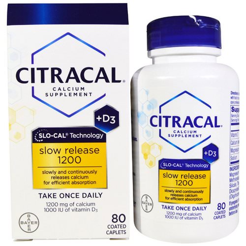 Citracal, Calcium Supplement, Slow Release 1200 + D3, 80 Coated Tablets فوائد
