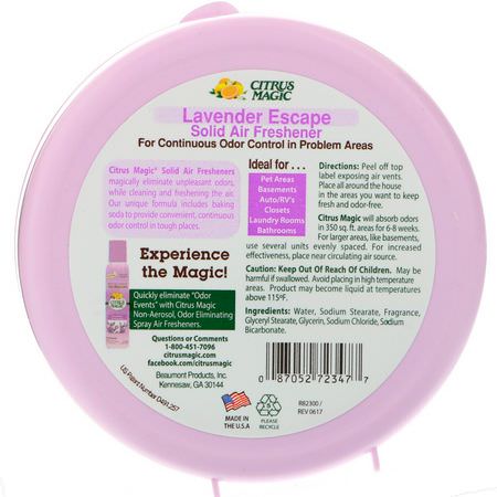 Citrus Magic, Lavender Escape, Continuous Odor Control, 8 oz (227 g):معطرات الأقمشة, اله,اء