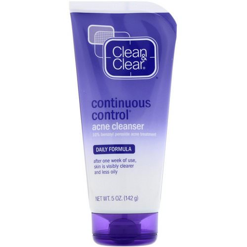 Clean & Clear, Continuous Control Acne Cleanser, Daily Formula, 5 oz (142 g) فوائد