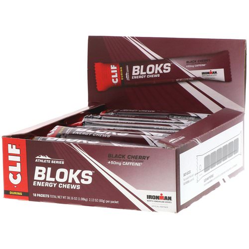 Clif Bar, Bloks Energy Chews, Black Cherry Flavor + 50 mg Caffeine, 18 Packets, 2.12 oz (60 g) Each فوائد