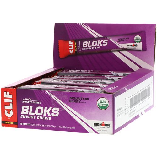 Clif Bar, Bloks Energy Chews, Mountain Berry Flavor, 18 Packets, 2.12 oz (60 g) Each فوائد