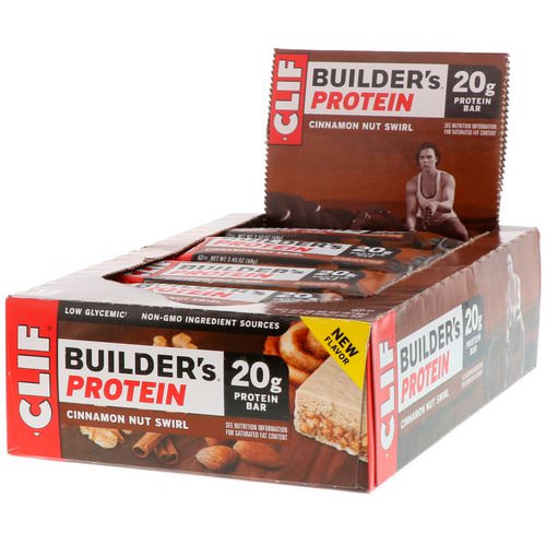 Clif Bar, Builder's Protein Bar, Cinnamon Nut Swirl, 12 Bars, 2.40 oz (68 g) Each فوائد