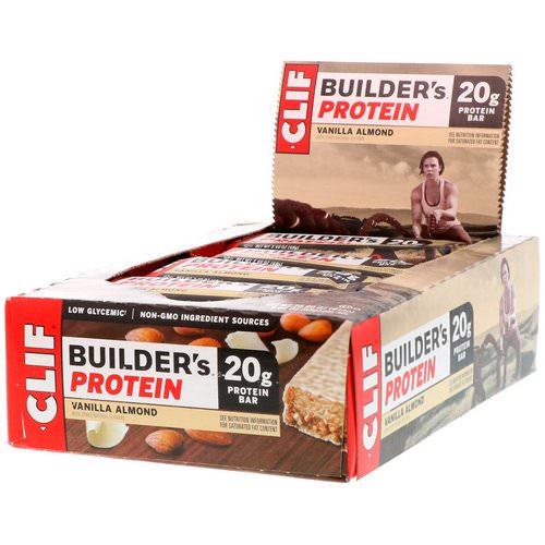 Clif Bar, Builder's Protein Bar, Vanilla Almond, 12 Bars, 2.4 oz (68 g) Each فوائد