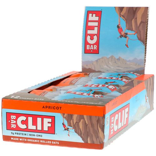 Clif Bar, Energy Bar, Apricot, 12 Bars, 2.40 oz (68 g) Each فوائد