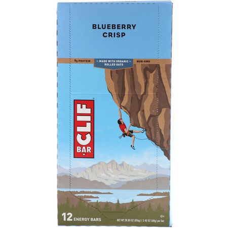 Clif Bar, Energy Bar, Blueberry Crisp, 12 Bars, 2.40 oz (68 g) Each:قضبان الطاقة, قضبان الرياضة