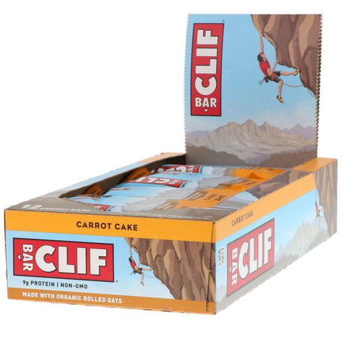 Clif Bar, Energy Bar, Carrot Cake, 12 Bars, 2.40 oz (68 g) Each فوائد