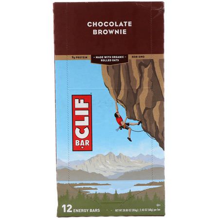 Clif Bar, Energy Bar, Chocolate Brownie, 12 Bars, 2.40 oz (68 g) Each:قضبان الطاقة, قضبان الرياضة