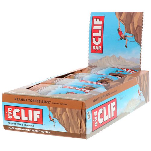 Clif Bar, Energy Bar, Peanut Toffee Buzz, 12 Bars, 2.40 oz (68 g) Each فوائد