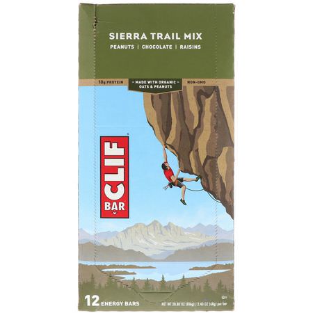 Clif Bar, Energy Bar, Sierra Trail Mix, 12 Bars, 2.40 oz (68 g) Each:قضبان الطاقة, قضبان الرياضة