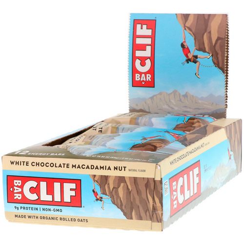 Clif Bar, Energy Bar, White Chocolate Macadamia Nut, 12 Bars, 2.40 oz (68 g) Each فوائد