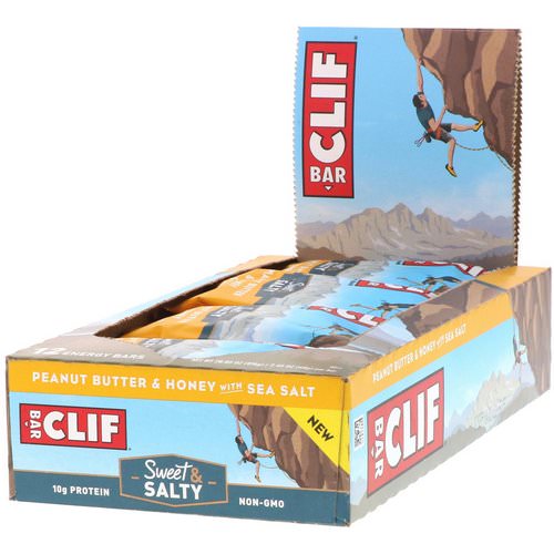 Clif Bar, Energy Bars, Peanut Butter & Honey with Sea Salt, 12 Bars, 2.40 oz (68 g) Each فوائد