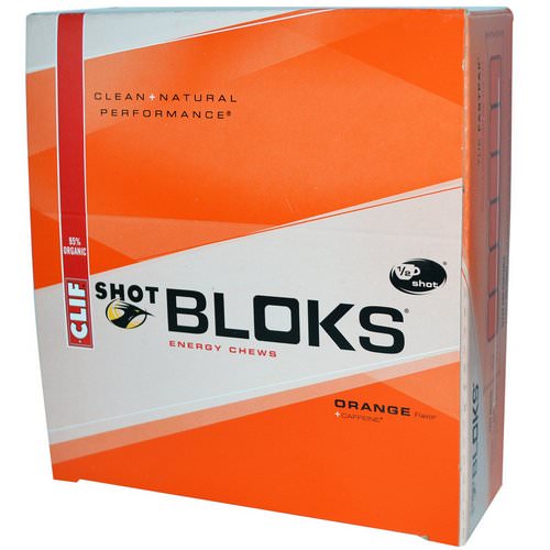 Clif Bar, Shot Bloks Energy Chews, Orange Flavor + Caffeine, 18 Packets, 2.1 oz (60 g) Each فوائد