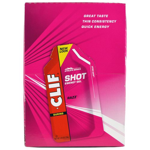 Clif Bar, Shot Energy Gel, Razz, 24 Packets, 1.20 oz (34 g) Each فوائد