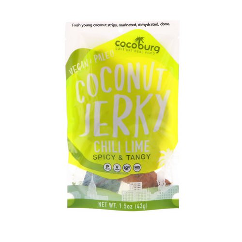 Cocoburg, Coconut Jerky, Chili Lime, 1.5 oz (43 g) فوائد