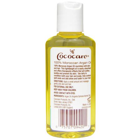 Cococare, 100% Natural Moroccan Argan Oil, 2 fl oz (60 ml):زيت الأركان, زي,ت ال,جه