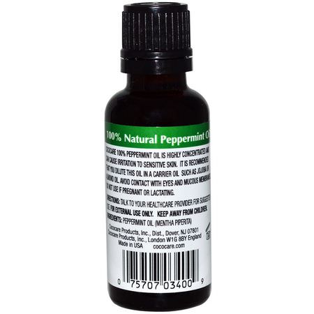 Cococare, 100% Natural Peppermint Oil, 1 fl oz (30 ml):زي,ت التدليك, للجسم