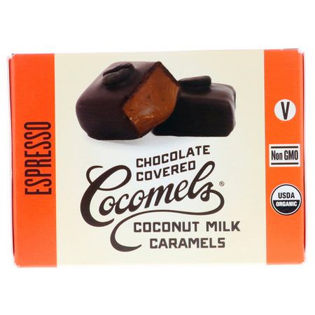 Cocomels, Organic, Chocolate Covered Coconut Milk Caramels, Espresso, 15 Units, 1 oz (28 g) Each:حل,ى, ش,ك,لاتة