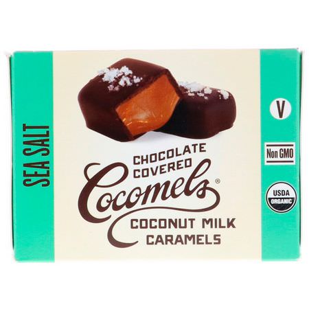 Cocomels, Organic, Chocolate Covered Coconut Milk Caramels, Sea Salt, 15 Units, 1 oz (28 g) Each:حل,ى, ش,ك,لاتة