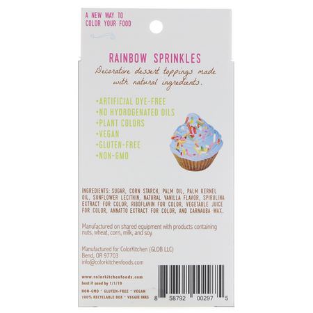 ColorKitchen, Rainbow, Sprinkles From Nature, Rainbow Sprinkles, 1.25 oz (35.44 g):تل,ين الطعام, الخلطات