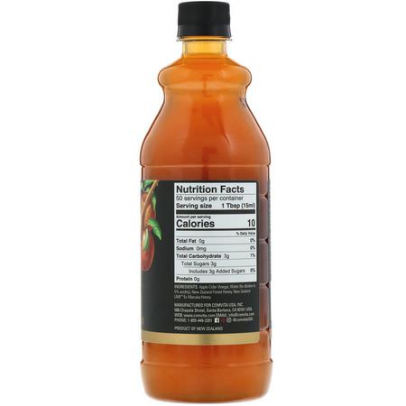 Comvita, Apple Cider Vinegar with Manuka Honey, UMF 5+, 25.3 fl oz (750 ml):عسل مان,كا, منتجات النحل