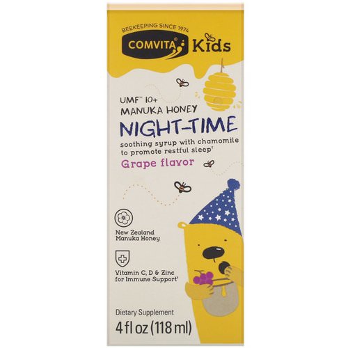 Comvita, Comvita Kids, Night-Time Soothing Syrup, UMF 10+ Manuka Honey, Grape Flavor, 4 fl oz (118 ml) فوائد