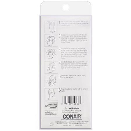 Conair, Braid Maker for French Braid or Layered Ponytail, 1 Piece:الشعر