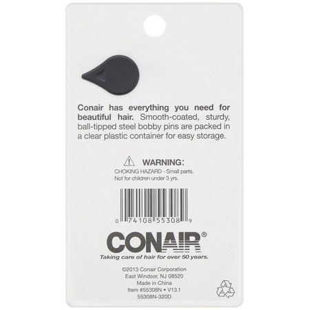 Conair, Color Match, Bobby Pins, Brunette, 75 Pieces:الشعر