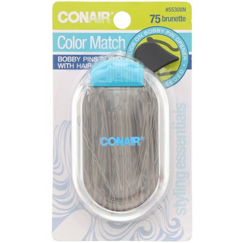 Conair, Color Match, Bobby Pins, Brunette, 75 Pieces فوائد